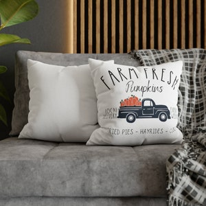 Pumpkin Decor, Fall Decor, Thanksgiving Pillow, Farm Fresh Pumpkin Pillow, Fall Farmhouse decor, Throw Pillow, Fall Pillowcase, Autumn decor