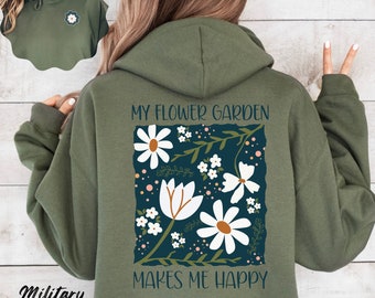Felpa con cappuccio floreale, felpa boho con fiori selvatici, felpa con cappuccio a tema mercato dei fiori, felpa con cappuccio floreale boho da donna, felpa con cappuccio floreale personalizzata come regalo, felpa con cappuccio a tema giardino fiorito