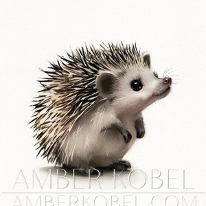 Watercolor Baby Hedgehog, Watercolor Painting, Gouache Watercolor, Giclee Print, Woodland Animal, Realism, Nursery Art Print