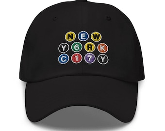 NYC Subway Hat: Authentic Baseball Cap with 'New York City' Logo!