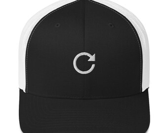 Refresh Button Trucker Hat - Simple Refresh Browser Icon Baseball Cap