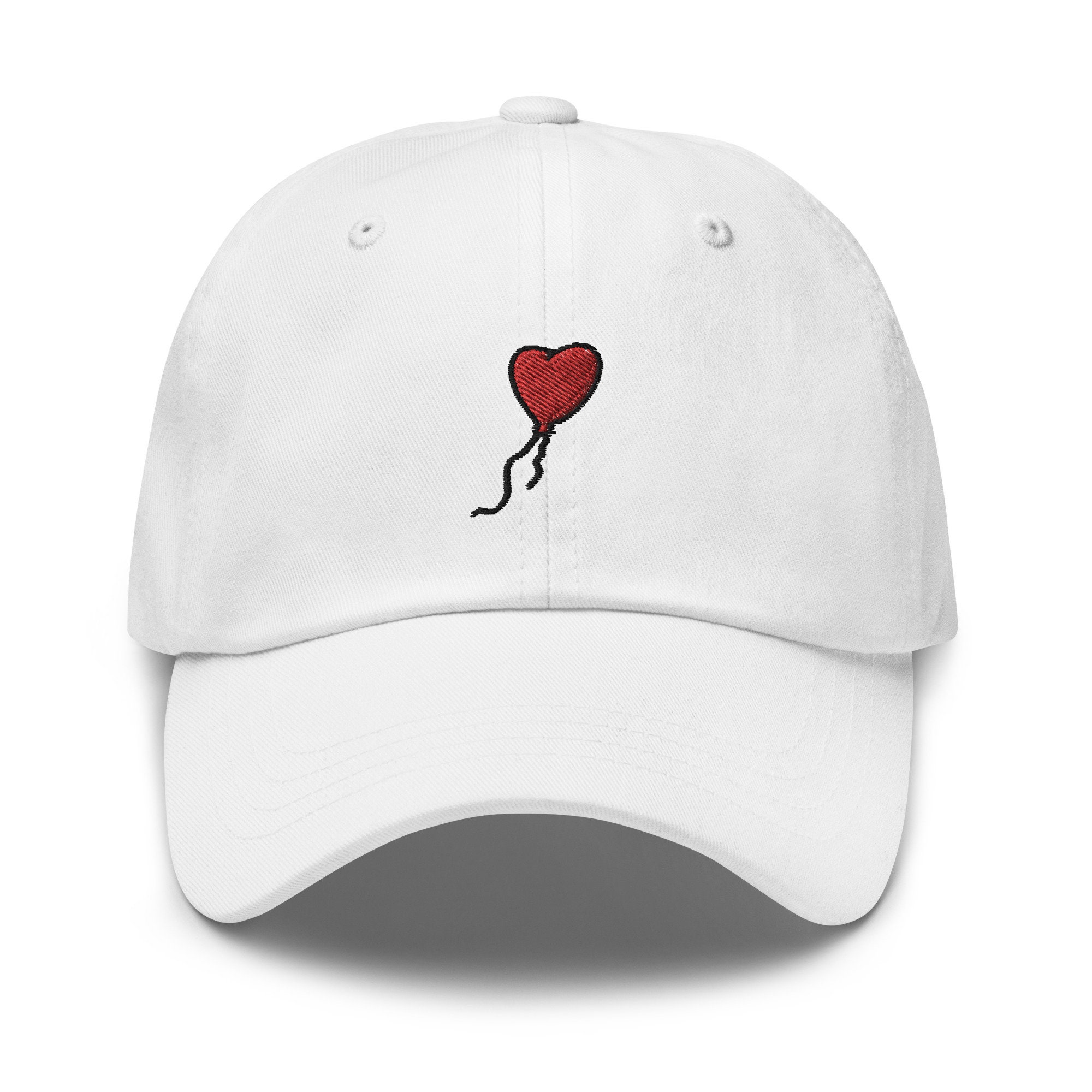 Black Banksyland Adjustable Hat Cap Embroidered Cotton Red Heart Banksy Black Cap | Ami De Coeur | AMI PARIS US main image 2