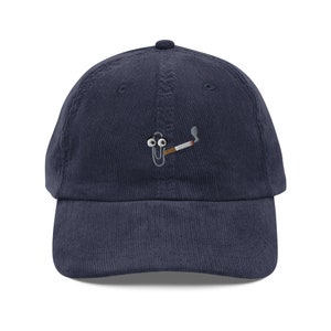 Cappello da fumo in velluto a coste Clippy: un accessorio per berretto da baseball divertente e nostalgico!