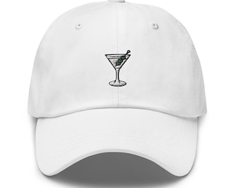 Dirty Martini Hat - geborduurde baseballpet voor cocktailliefhebbers