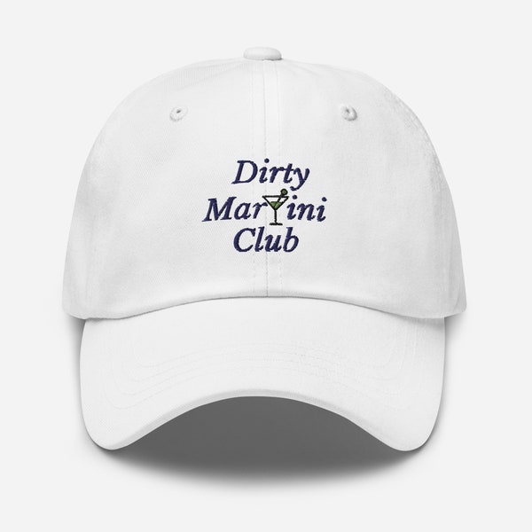 Dirty Martini Club Hat: Martini Glass Design Baseball Cap