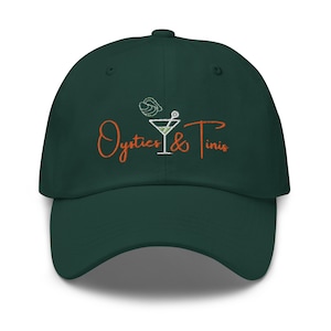 Sombrero Oysters & Martinis (Osyties y Tinis) - Gorra con logo de ostras y copa de Martini de moda