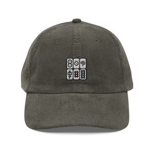 Mah Jong Cord-Mütze: Stylische Baseballkappe mit Mah Jong Tiles Logo!