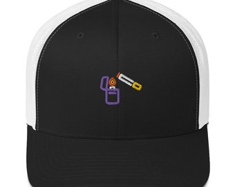 Zippo Trucker Hat: Vintage Cigarette and Zippo Lighter Logo Baseball Cap