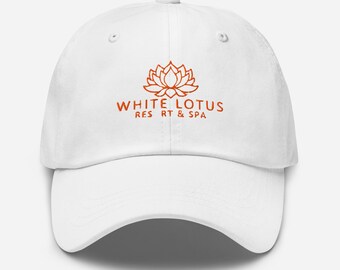 ホワイト ロータス ハット:「ホワイト ロータス ホテル & スパ」ベースボールキャップ - オレンジ