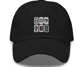 Mah Jong Hat: Stylish Baseball Cap with Mah Jong Tiles Logo!
