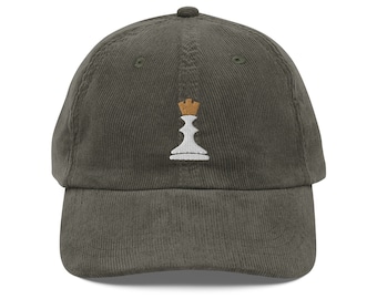 Chess Logo Corduroy Hat - Vintage Chess King Logo Baseball Cap
