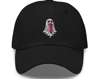 Ghost Hat: Cool Ghost with Tongue-Out Trendy 'X' Glasses Logo Baseball Cap