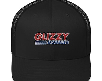 Glizzy Gobbler Trucker Hat: Funny Baseball Cap with &#39;Glizzy Gobbler&#39; Logo