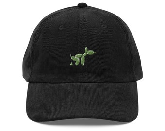 Balloon Dog Corduroy Hat: Iconic 90s Sculpture Inspired Logo Baseball Cap