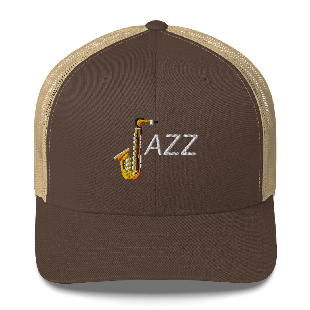 Jazz Rapper Hat Jazz Trucker Hat: Jazz-inspired Baseball Cap With Saxophone Logo - Etsy