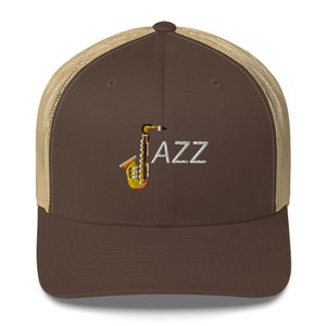 Jazz Trucker Hat: Jazz-Inspired Baseball Cap with Saxophone Logo