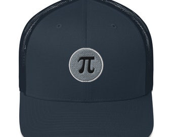 Pi Trucker Hat: Trendy Baseball Cap Gift for Math Enthusiasts with Pi Logo