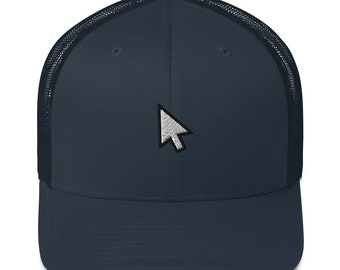 Computer Mouse Trucker Hat: Vintage-Inspired Computer Mouse Logo Baseball Cap