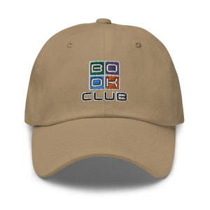 Gorra del club de lectura: ¡Elegante gorra de béisbol con letras en caja para usar en la reunión del club de lectura!