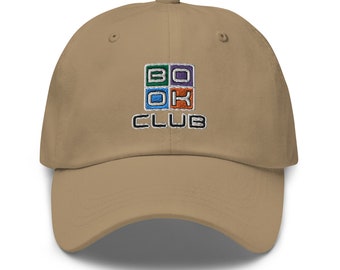 Cappello del club del libro: elegante berretto da baseball con lettere in scatola da indossare alla riunione del club del libro!
