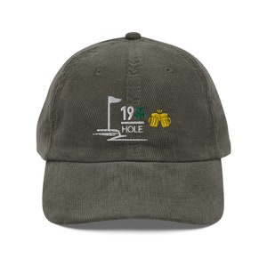 19th Hole Corduroy Hat - Stylish Baseball Cap Golf, Perfect Accessory for Drinks, and Good Times with Friends