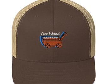 Fire Island Wagon Trucker Hat: Simple Beach Inspired Baseball Cap
