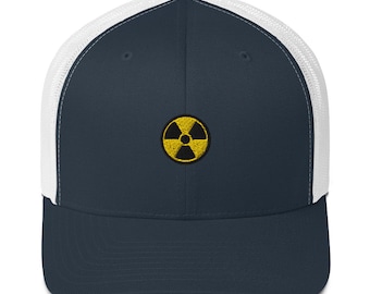 Radioactive Trucker Hat: Unique Embroidered Logo Baseball Cap