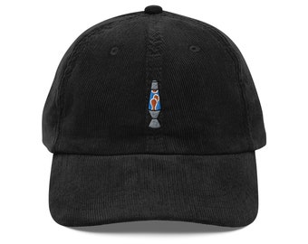 Lava Lamp Corduroy Hat: Nostalgic Baseball Cap with Lava Lamp Logo!