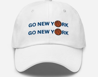 Go New York Go Hat - Iconic New York Knicks Anthem Embroidered Baseball Cap