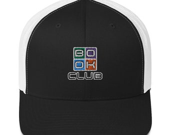 Cappello da camionista del Book Club: elegante berretto da baseball con lettere in scatola da indossare alla riunione del Book Club!