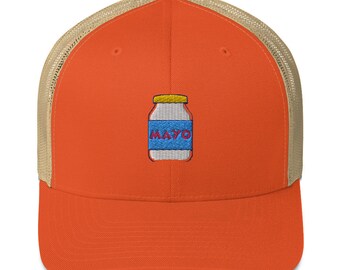 Mayo Jar Trucker Hat - Embroidered Baseball Cap for Condiment Lovers
