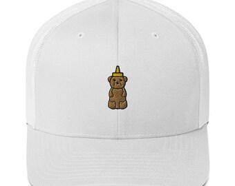 Honey Bear Trucker Hat - Handcrafted Honey Bear Baseball Cap - Squeeze the Sweetness!