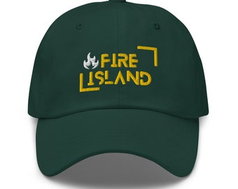 Fire Island Hat - Fire Logo with Brackets Baseball Cap