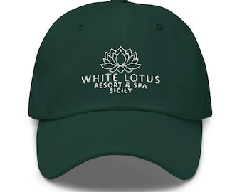 White Lotus Hat: "White Lotus Hotel & Spa Sicily" Baseball Cap
