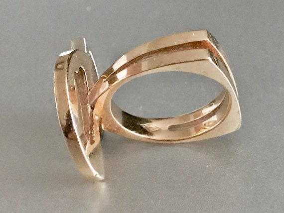 Midcentury 14K Gold Diamond Ring  / Solid Gold / … - image 4