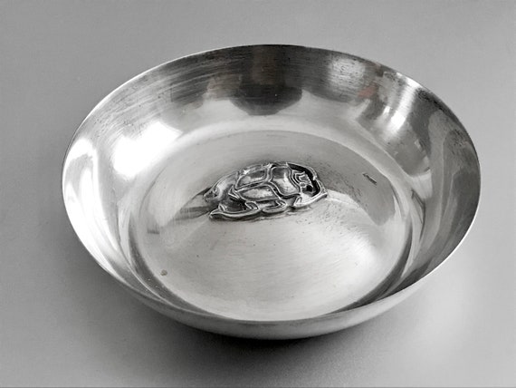 Antique Solid Silver Art Deco Scarab Dish / Hallm… - image 2