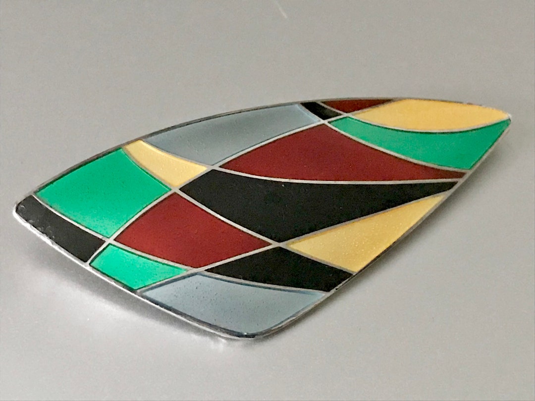 Broche Moderniste En Argent 925 Signée Eigil Jensen Pour Anton Michelsen – Années 1950