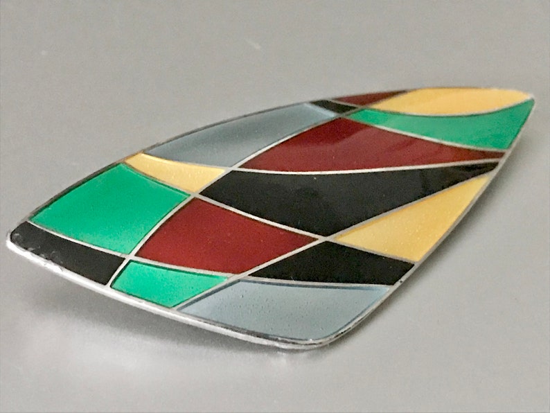 Broche Moderniste En Argent 925 Signée Eigil Jensen Pour Anton Michelsen – Années 1950, Vintage