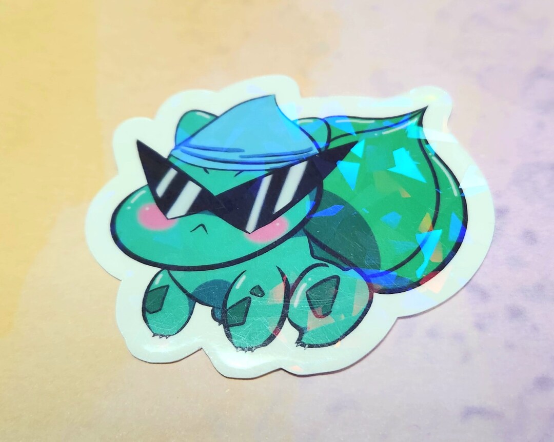 Bulbasaur Sticker Chibi Bulbasaur Bulbasaur With Glasses Etsy
