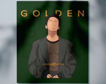 Archivo de corte SVG de portada del álbum dorado de BTS Jungkook: cree impresionantes impresiones de vinilo e impresiones de camisetas