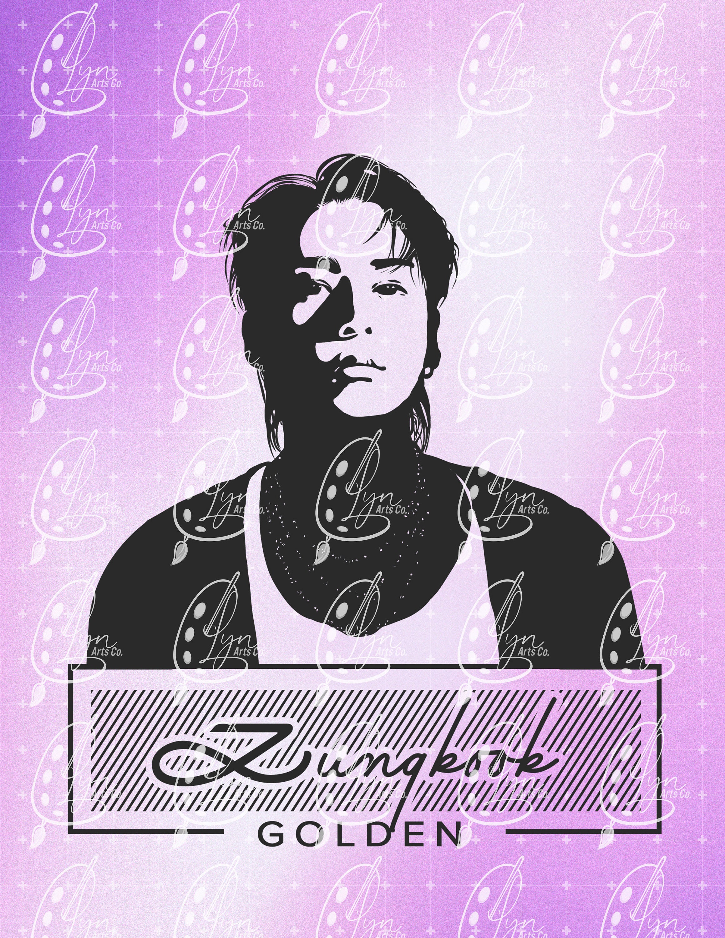 BTS Jungkook Golden Silhouette SVG Cut File for Cricut Vinyl