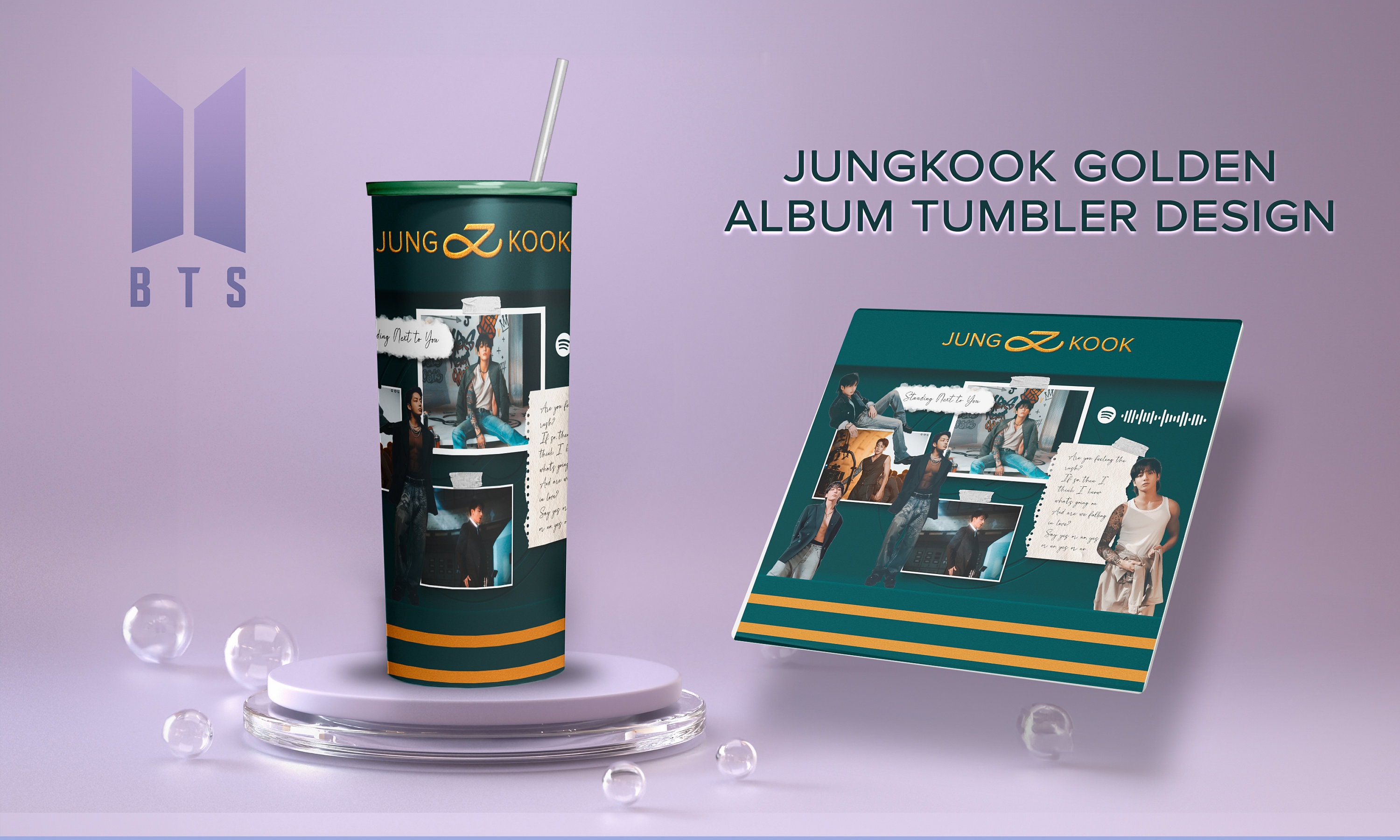 High-quality BTS Jungkook Golden Album Sublimation Template