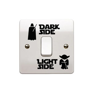 Adesivo de decalque de vinil para interruptor de luz do lado escuro do lado claro