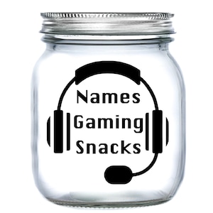 Gepersonaliseerde gaming-snacks vinyl sticker sticker - perfect cadeau voor gamers