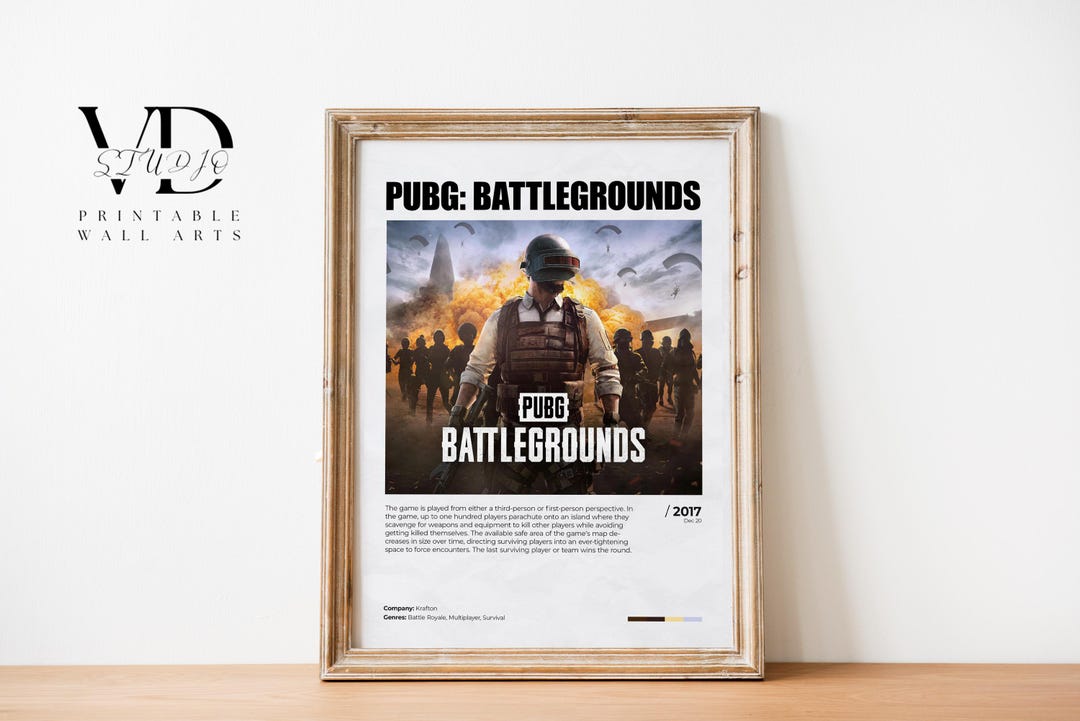 Printable PUBG Poster, Battlegrounds Poster, PUBG Gaming Poster, PUBG Wall Art, Battlegrounds ...