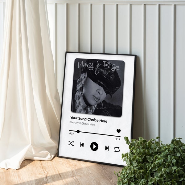 Personalized Song Poster Wall Art,Custom Song Poster, Personalized Spotify Print, Gift For Her, Customizable Digital Music Streaming Poster