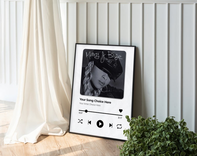 Personalized Song Poster Wall Art,Custom Song Poster, Personalized Spotify Print, Gift For Her, Customizable Digital Music Streaming Poster