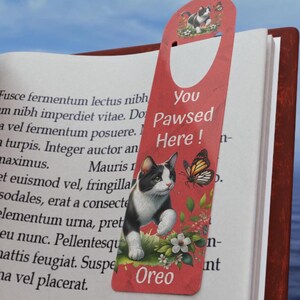 Personalized Bookmark with Name, Metal Bookmark, Unique Bookmark, Avid Reader Gift, Cat Lover Gifts,  You Pawsed Here Bookmark, Avid Reader