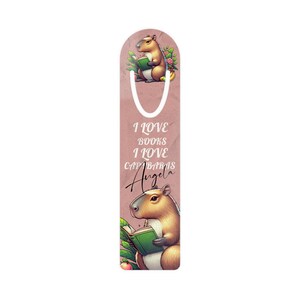 Personalized Metal Bookmark – Unique “I Love Books I Love Capybaras”, Custom Gift for Capybara Lovers and Booklovers