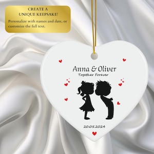 Personalized Best Friends Ornament, Valentine&#39;s Day Ornament, Romantic Ornament Valentines Day Gift, Heart Shape Ornament Decor